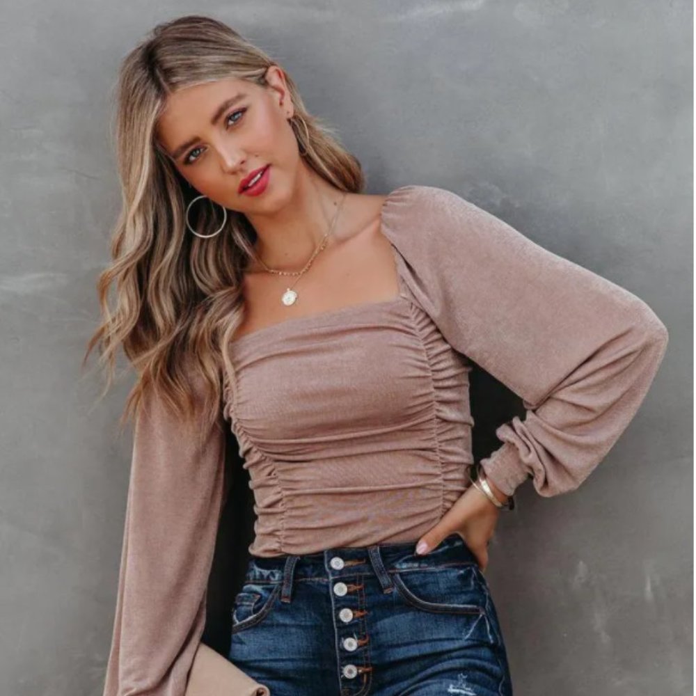 VICI Ruched Mauve bodysuit